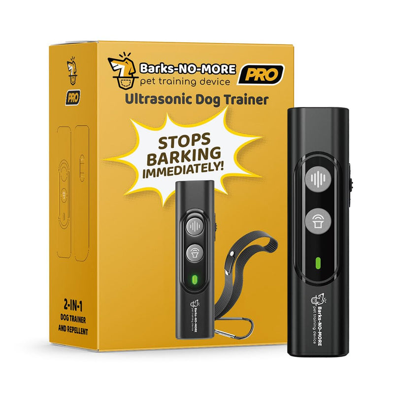 Pro Dog Bark Deterrent and Training Device - Stop Barking Without Hurting Your Pet - Rechargeable Ultrasonic Dog Bark Trainer - Just Point and Press, Black