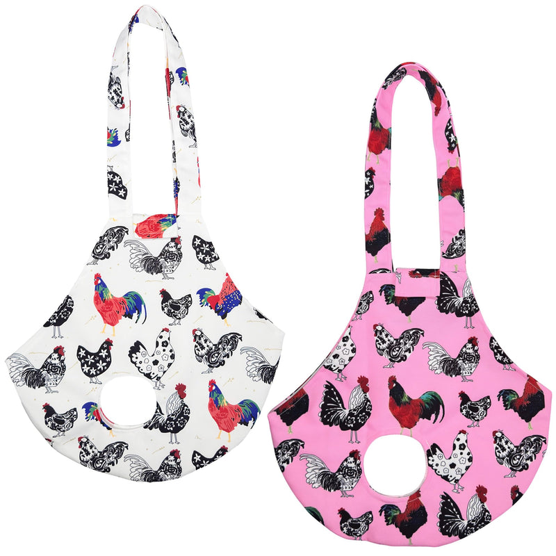 2 Pack Chicken Holder Bag – Chicken Carrier Sling with Handle, Catching Hand Bag for Hen Rooster Poultry Transport, Chicken Medic Bag for Traveling, Hiking, Driving (White+Pink(2Pcs)) White+Pink(2Pcs) - PawsPlanet Australia