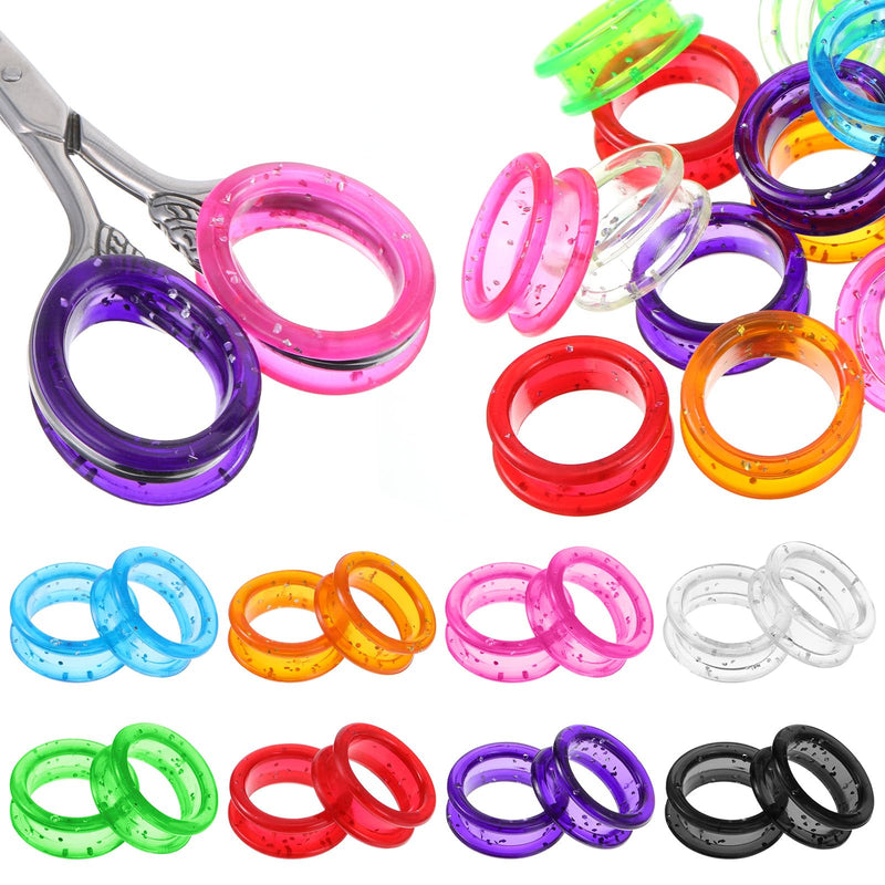 16 Pcs Silicone Scissors Finger Rings, Thumb Insert Finger Protection Ring for Pet Grooming Scissors Accessories, Barber Grips for Dog Hair Cutting - PawsPlanet Australia