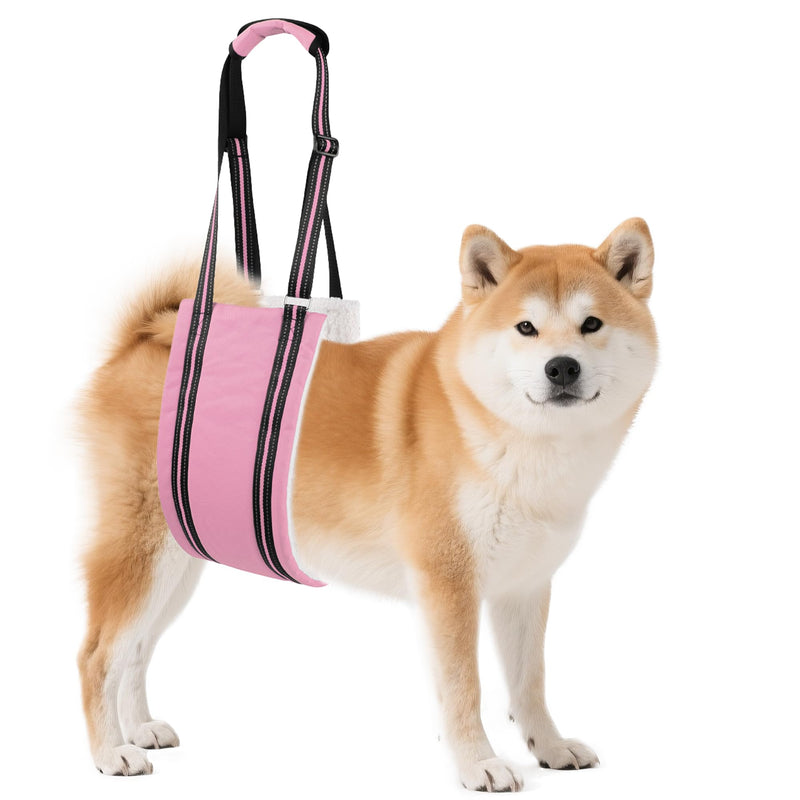 AIITLE Dog Carrier Sling Medium - Hind Leg Support Sling with Hip Padding, Rehab Mobility Aid for Senior/Disabled Dogs, Orthopedic Injury & ACL Surgery Recovery (Pink, M) Pink - PawsPlanet Australia