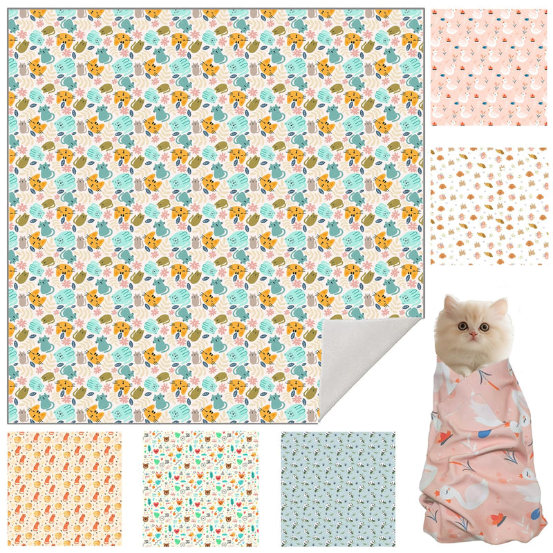 33.5" Cat Wrap for Grooming, Maximum, Self-Adherent Soft Cat Blanket for Nail Clipping, Anti-Scratch-Escape Calming Wrap, Cats Burrito Swaddle for 6-18 lbs (Green Kitten, XX Large) Green Kitten XX Large (22lbs) - PawsPlanet Australia