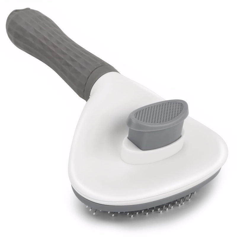 Cat Self Cleaning Brush, Pet Grooming Brush for Cats and Dogs, Easy Clean for Long or Short Haired Cats, Gray - PawsPlanet Australia