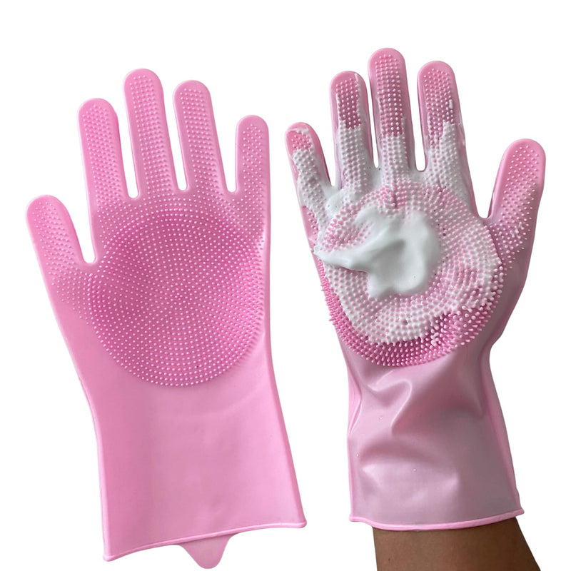 Extra Thick Grooming Gloves for Cats & Dogs - Pet Hair Removal Glove, Silicone Brush for Dog or Cat Washing, Puppy Bath Supplies for Shedding Cleaning & Bathing, Shower Shampoo Scrub