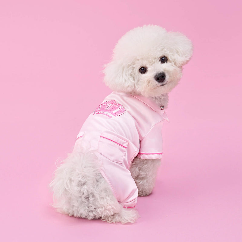 Juicy Couture Silky Satin Pajamas for Dogs and Cats - Pink - Medium/Large Pet PJs M/L (7-12 lbs.) - PawsPlanet Australia