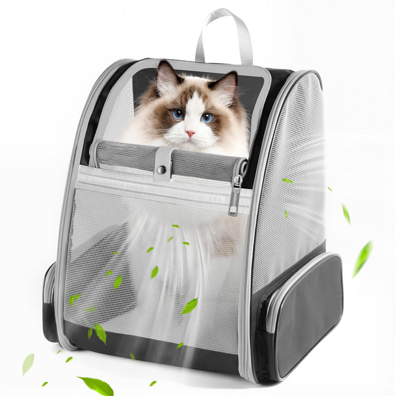 Cat Backpack Carrier, Pet Backpack Carrier Cats and Small Dogs, Collapsible Fully Ventilation Cat Backpack for Outdoors Hiking Camping Travel(up to 16.5lbs) - PawsPlanet Australia