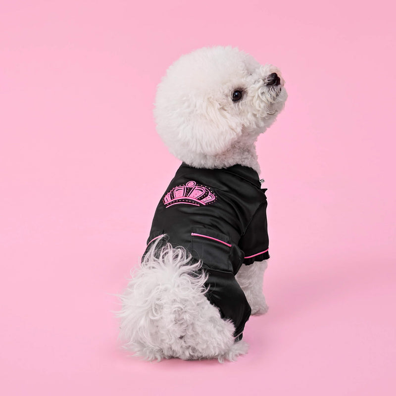 Juicy Couture Silky Satin Pajamas for Dogs and Cats - Black - Extra Small/Small Pet PJs XS/S (2-7 lbs.) - PawsPlanet Australia