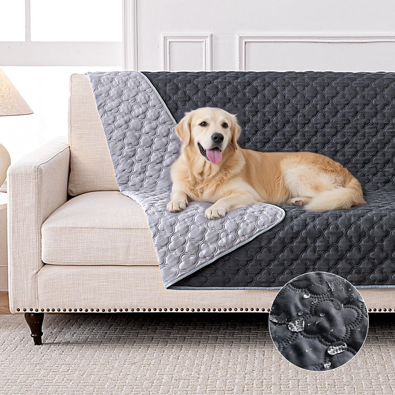100% Double-Sided Waterproof Blanket, Couch Cover for Dogs Washable, Reversible Dog Bed Cover. (Dark＆Light Grey, 68 X 82 Inch - 1 Pack) Dark＆light Grey - PawsPlanet Australia