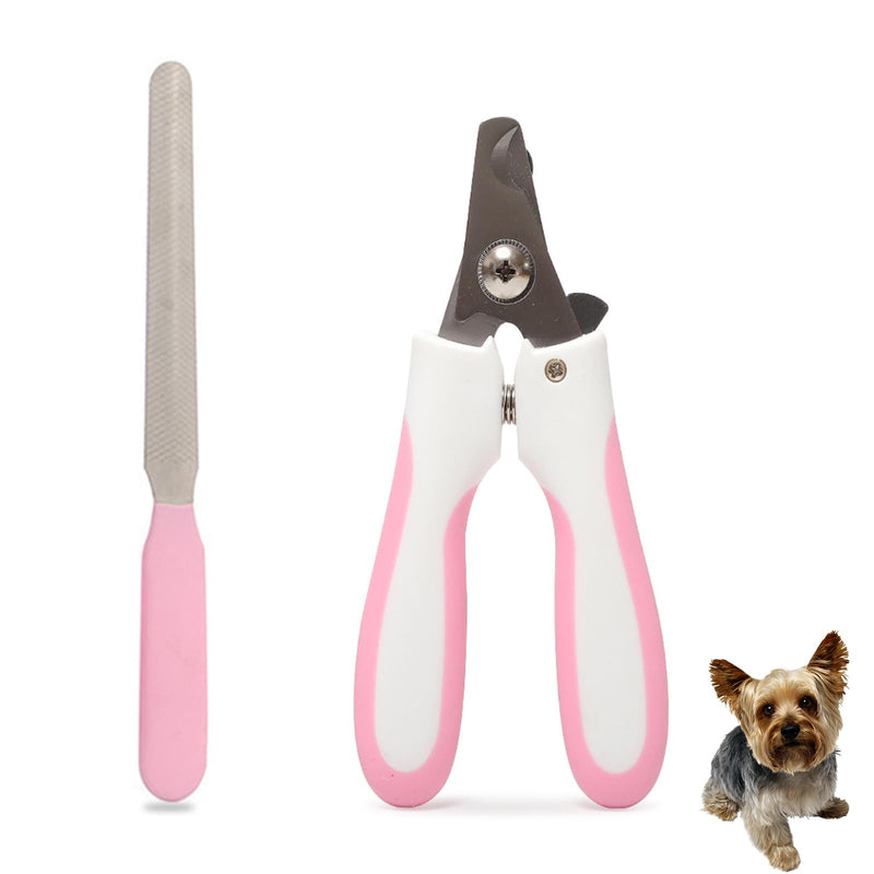 Small Dogs Nail Clippers, Multi-Pet Safety Rabbits Cats Professional Grooming Tool with Nail File (Pink) Pink - PawsPlanet Australia