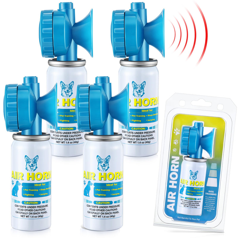 Air Horn, 1.4 oz 120 dB Loud Air Horns for Safety, for Coyotes and Aggressive Dog, Stops Attacking Fighting Barking Chasing, Effective Training Tool & Outdoor Safety Alarm, Blue(4 Pack) 4