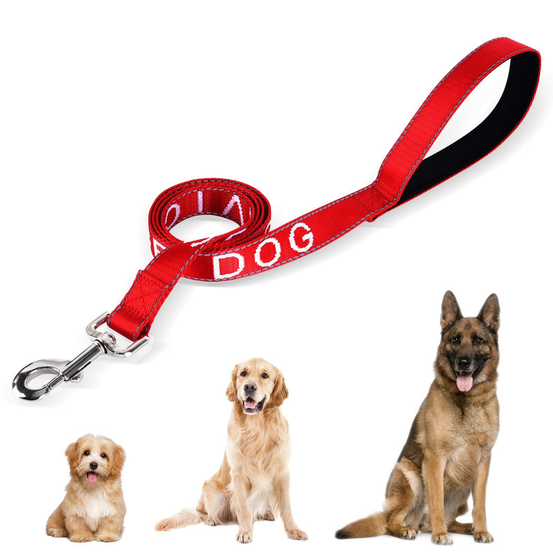 YeeBeny Service Dog Leash, Emotional Support Leash with Neoprene Handle and Reflective Lettering, Service Dog Stuff for Vest for Harnesses, Vests or Collars,Red Red 0.94width - PawsPlanet Australia