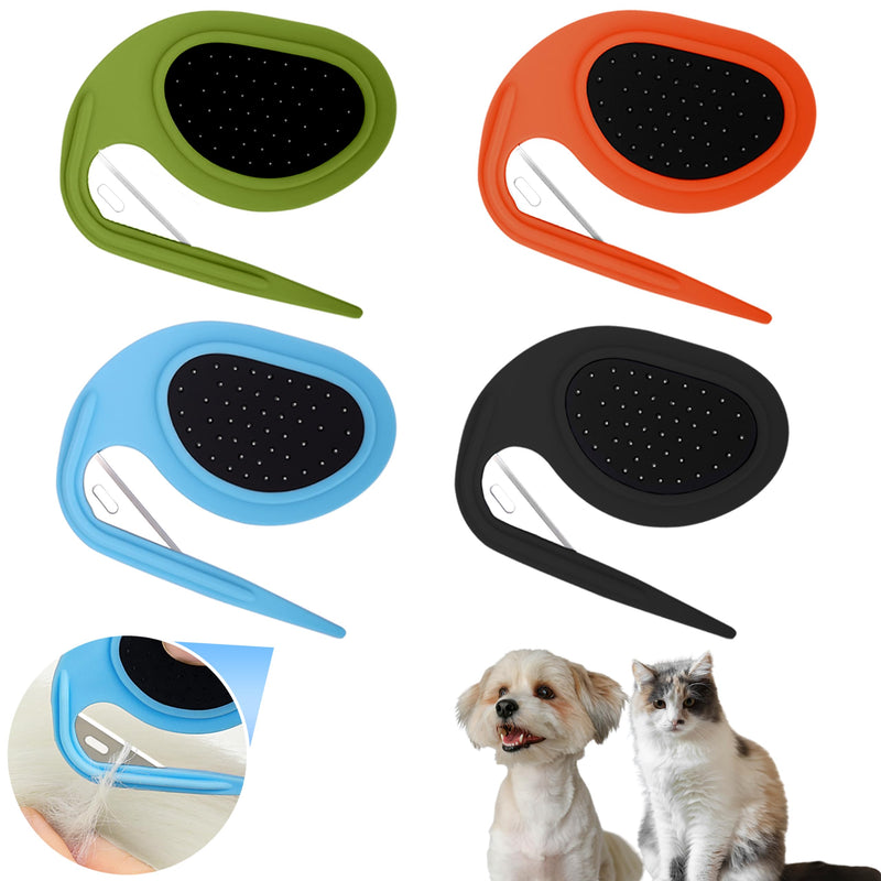 Upgraded 4Pcs Cat Dog Knotting Comb Set - Safer Non-Slip Handle Pet Grooming Tool, Universal Knot Remover Comb for Cats and Dogs, Pet Grooming Supplies (Knotting Cut Combs, Count, 1) Knotting Cut Combs - PawsPlanet Australia