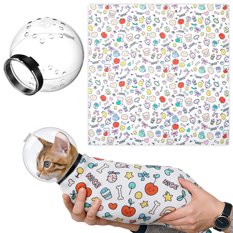 Chunful Cat Wrap for Cutting Nails and Cat Muzzle for Grooming, M Size Adjustable Mask 27.6" Anti-Escape Calming Swaddle Cloth for Bathing Shaving Nail Trimming Anti-Scratch Pet Tools(Animal) Animal - PawsPlanet Australia
