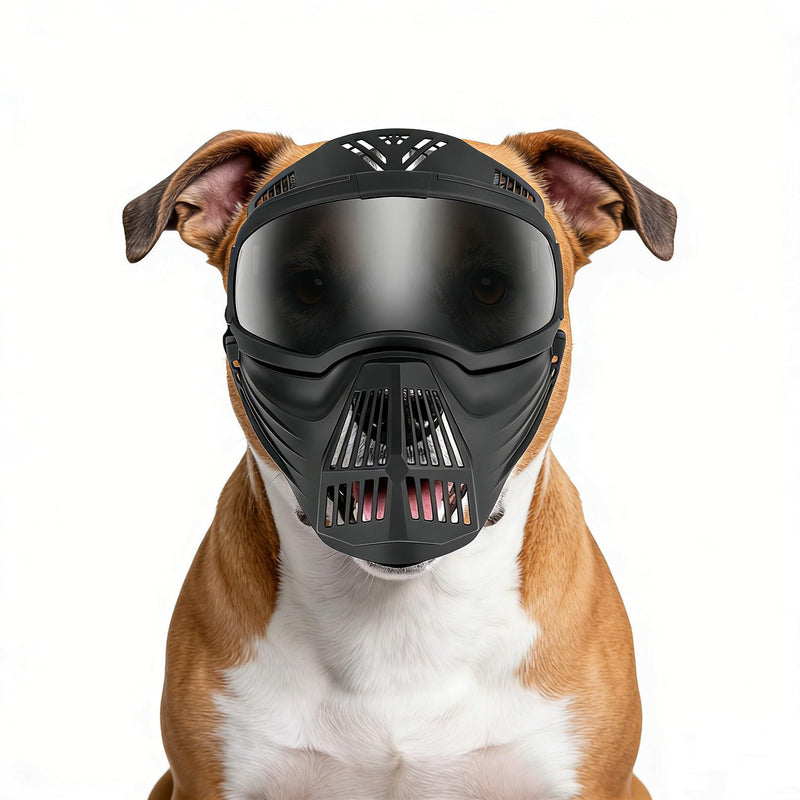 Namsan Large Dog Goggles with Basket Muzzle, Breathable, Full Face Protective, Dog Sunglasses with Mouth Cover for Medium to Large Dogs, Adjustable, Black (Full-Face)Black - PawsPlanet Australia