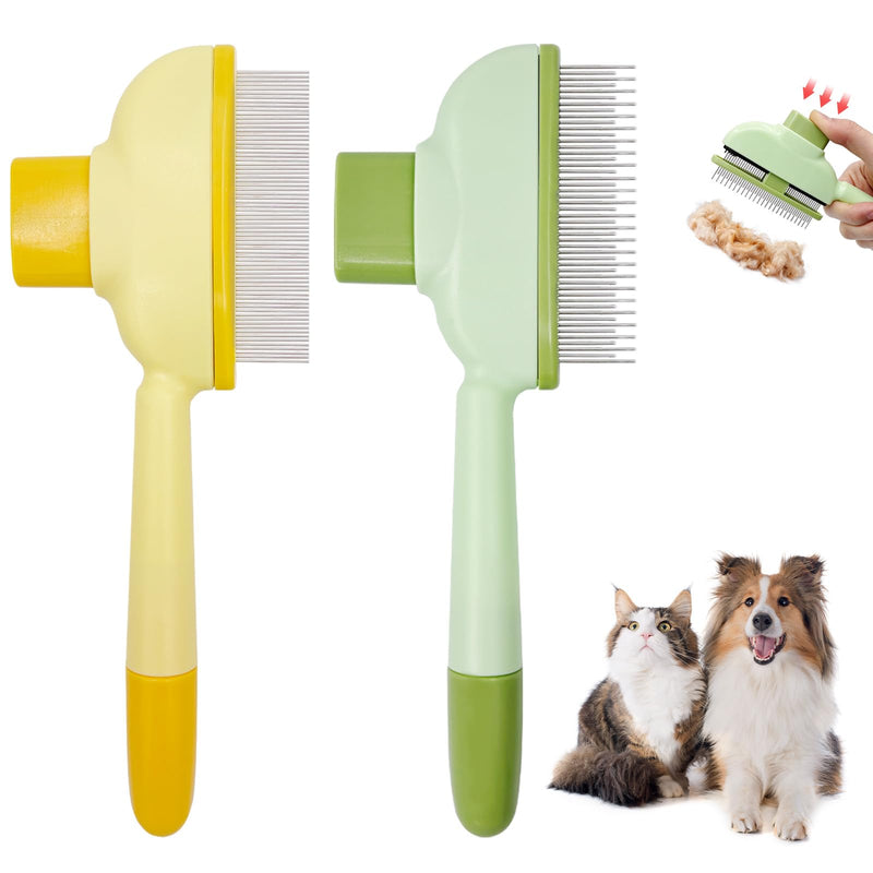 Flea Comb for Cats Dogs Brush for Shedding Pet Hair Removal Comb with Long & Short Stainless Steel Teeth for Deshedding - PawsPlanet Australia