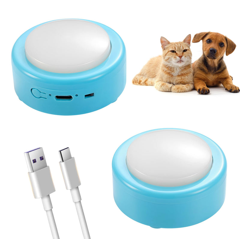 Talking Buttons for Cats, Dog Buttons Talk, Voice Recording Button for Pet Communication, Set of 2 Blue Recordable Button with Batteries, Long Standby Dog & Cat Training Clicker - PawsPlanet Australia