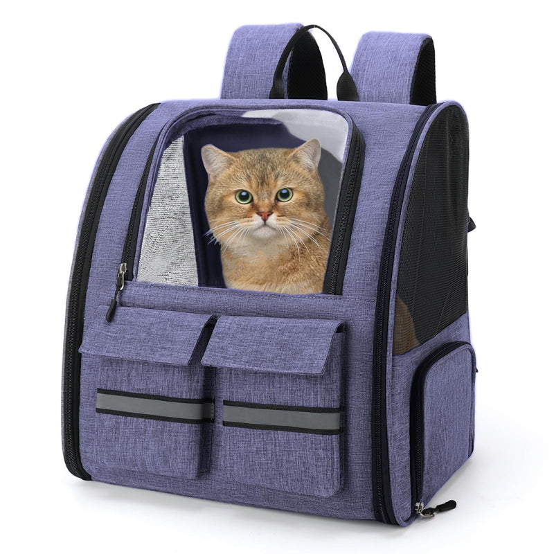 Cat Backpack Carrier Small Dogs Backpack Carrier,Large Space Breathable Cat Bubble Backpack,Shaded Puppy Backpack Carrier,Ventilated for Travel, Hiking,Cycling,Shopping,and Vet Purple - PawsPlanet Australia