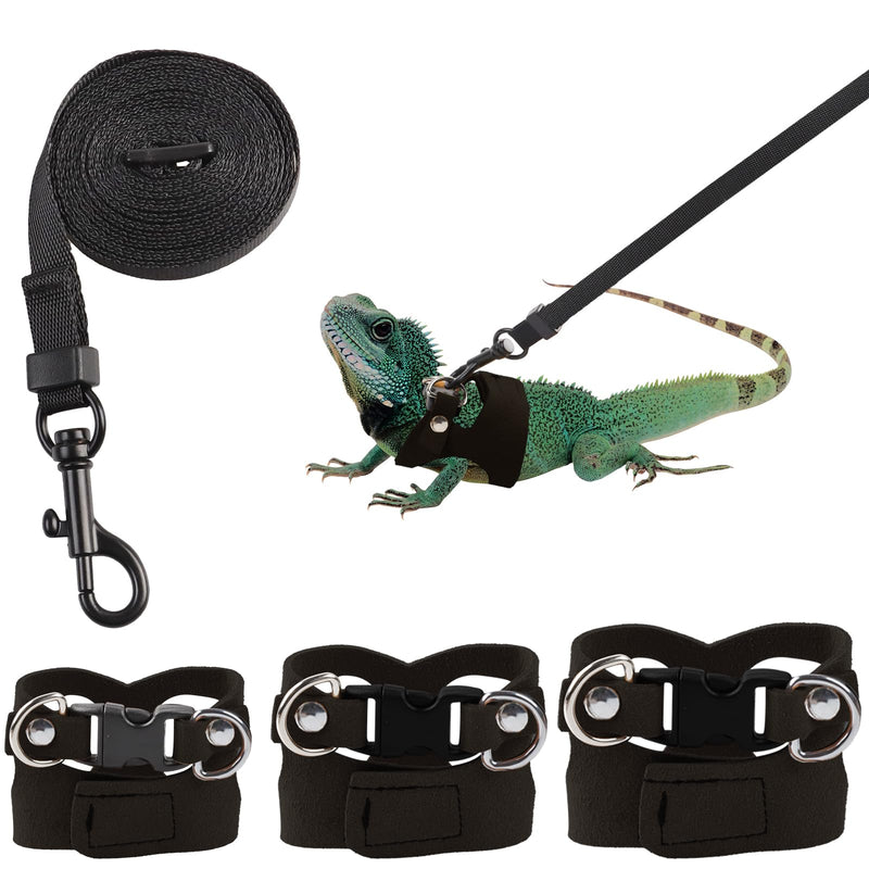 3 Pack Bearded Dragon Harness and Leash, Adjustable Bearded Dragon Leash and Harness Set with Traction Rope Bearded Dragons Clothes for Lizards and Other Small Reptiles (3 Sizes) - PawsPlanet Australia