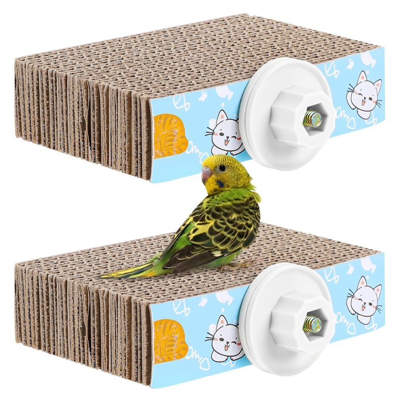 2 PCS Bird Chew Toy Parrot Cage Perch Cardboard Platform Bird Paw Grinding Stand for Cage Birds Resting Platform Stand Parrot Playground Exercise Toys ParakeetsCage Accessories - PawsPlanet Australia