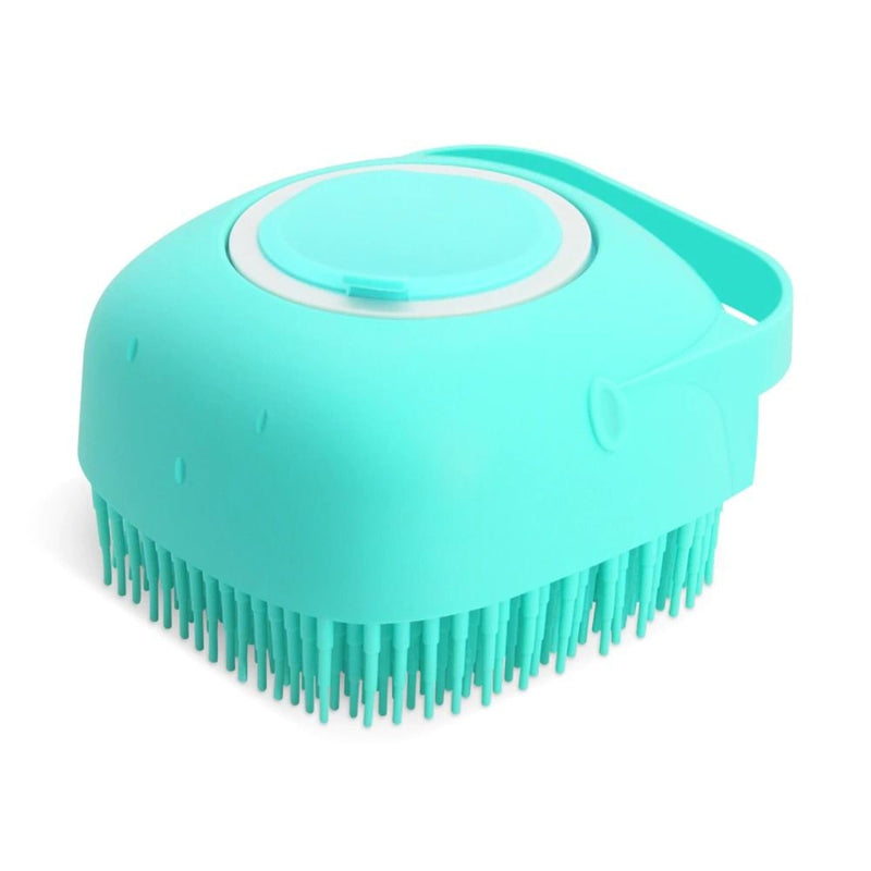 Pet Dog Shampoo Massager Brush Cat Massage Comb Grooming Scrubber Shower Brush for Bathing Short Hair Soft Silicone Brushes Blue - PawsPlanet Australia