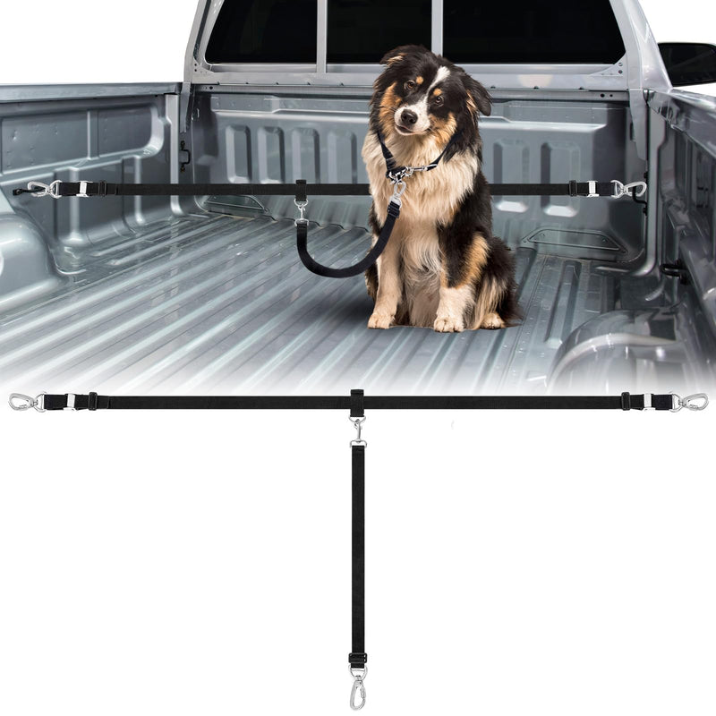 Truck Bed Dog Leash System for One Dog Pickup Tether Tie Down Car Harness Belt Heavy Duty Adjustable Safety Canine Leash for Pickup SUV Truck Outdoor Bed for 1 Dog - PawsPlanet Australia