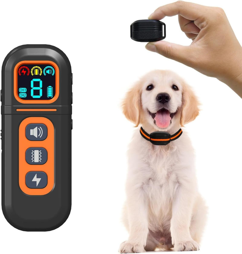 Ultra-Small Dog Shock Collar for 5-15 Pound Small Dogs - 1900Ft Range,Training Collar with Remote Control,3 Training Modes Beep,Vibration,Safe Shock, Waterproof Rechargeable E-Collar (Orange) Orange - PawsPlanet Australia