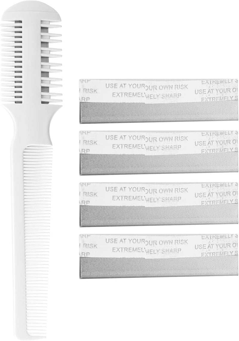 Pet Hair Trimmer Comb, 2-in-1 Trimming & Pet Floating Comb with 5 Replacement Blades,Safe Grooming for Dog Cat Removal,Thinning Combs for Hair Cutting - PawsPlanet Australia