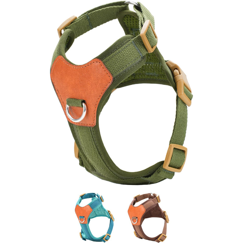 Green XS No Pull Dog Harness for Small Dogs, Anti-Escape Easy Walk Puppy Harness with 2 Leash Clips, Adjustable Dog Vest Harness for Training Walking(Green, XS) Green - PawsPlanet Australia