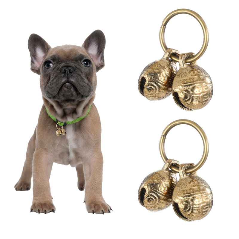 Copper Bell for Dog Collar, 4 PCS Brass Dog Bells Extra Loud Collar Bell for Pet Tracking Anti Lost Training Pets Pendant Accessories Anti Theft Bells for Little Dogs & Cats - PawsPlanet Australia
