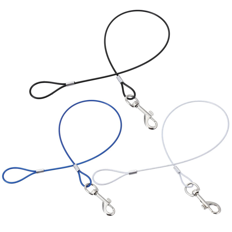 Xindojuz 3 PCS Chew Proof Dog Leash, 26 Inch Metal Cable Leads for Small and Medium Dogs Non-Tangle Connect Heavy Duty Dog Leash Extender Rope Dogs Leashes for Any Leashes & Collar & Harness - PawsPlanet Australia