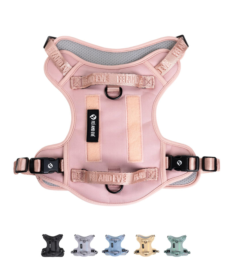 2025 New Edition, Fei & Eve Classic Dog Harness - Quick-Release Buckles | 3-Point No-Pull Control | Heavy-Duty 900D Nylon | Dual Safety Handles | Breathable Mesh | Adjustable Fit | Large,Pink Pink L - PawsPlanet Australia