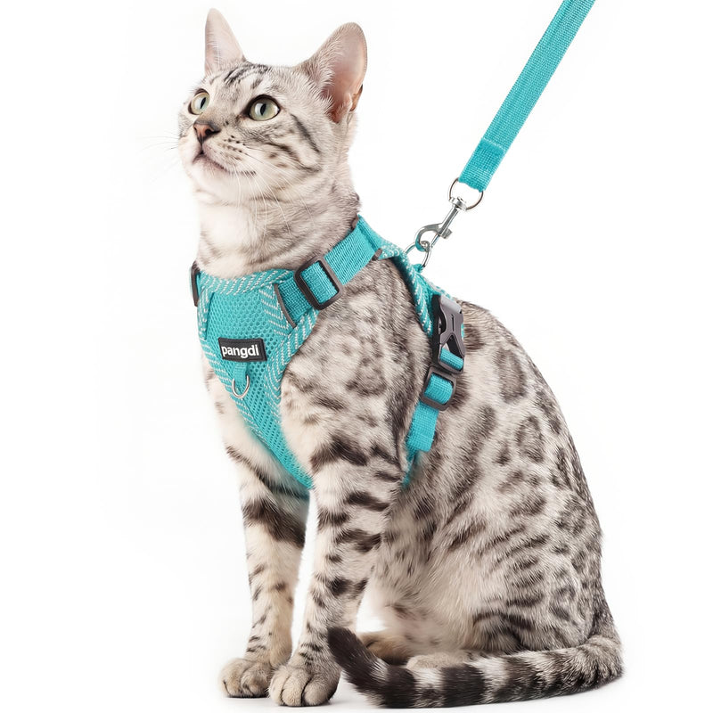 Cat Harness and Leash Escape Proof Extra Large Kitten Harness Maine Coon Cat Vest for Walking Travel, Turquoise, XL X-Large