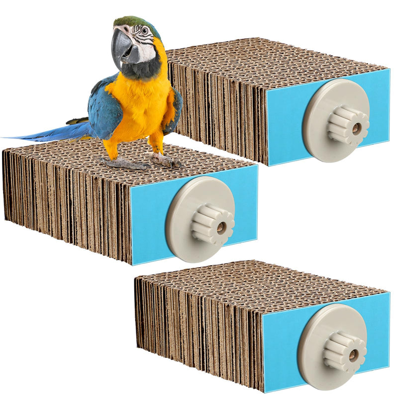 Skyygemm 3 Pcs Bird Chew Toys Parrot Perch Cardboard Platform for Cage Bird Paw Grinding Stand Parrot Cage Playground Exercise Toys for Macaws Small Parakeets Budgies Conure Cockatiel (Small) - PawsPlanet Australia