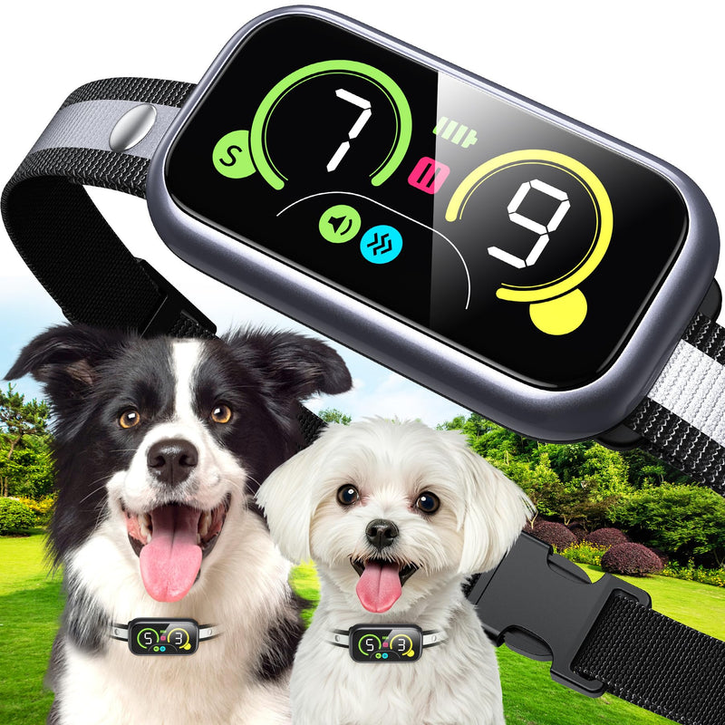 Bark Collar for Large Dog, Smart Anti-Barking Collar, 4-in-1 Automatic No Barking Collar with Adjustable Beep Vibration Correction Modes, Dog Bark Collars for Medium Small Dogs IP67 Waterproof