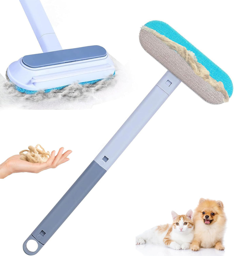 4 in 1 Pet Hair Remover, Reusable, Effective Cat and Dog Hair Removal Cleaning Tool with 17-Inch Extra Long Handle Multifunctional Fur Lint Brush for Couch, Furniture, Carpet, Clothes, Bedding - PawsPlanet Australia