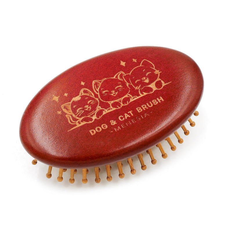 Bamboo Bristle Cushion Brush for Cat & Dog Hair - Bamboo Pet Scalp Massager - Kitty & Puppy Hair Grooming Brush Comb (Brown) cat and dog - PawsPlanet Australia