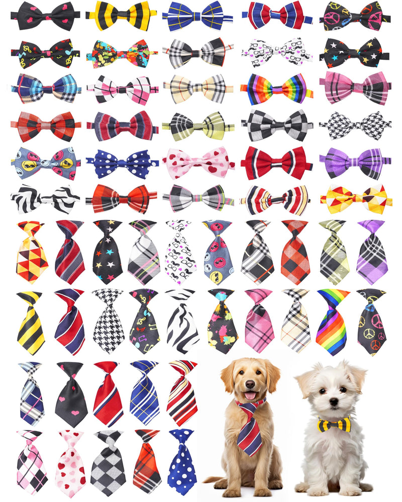 PET SHOW 60 Pack Small Dog Collar Bow Ties and Neck Ties Bulk Puppy Cats Stripe Adjustable Bowties for Small Medium Dogs Cute Dot Birthday Bowknots Wedding Party Holiday Ties Pet Grooming Accessories Daily S/M - PawsPlanet Australia