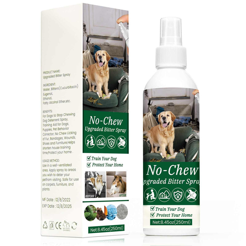 Bitter Apple Spray for Dogs 250ML - No Chew Spray for Cats to Prevent Scratching, Dog Repellent & Anti Chew Spray to Stop Dogs from Chewing Furniture, Pet Training Aid Green - PawsPlanet Australia