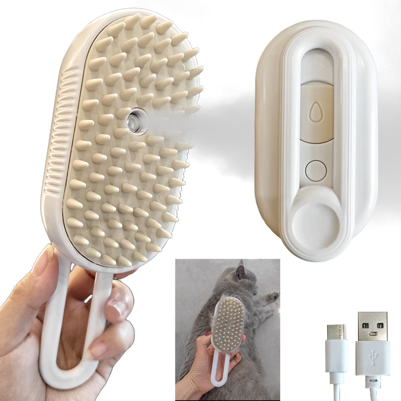 Cat Steam Brushes for Shedding, 4 in 1 Rechargeable Steam Brush for Cats and Dogs,Grooming Comb with Spray - PawsPlanet Australia