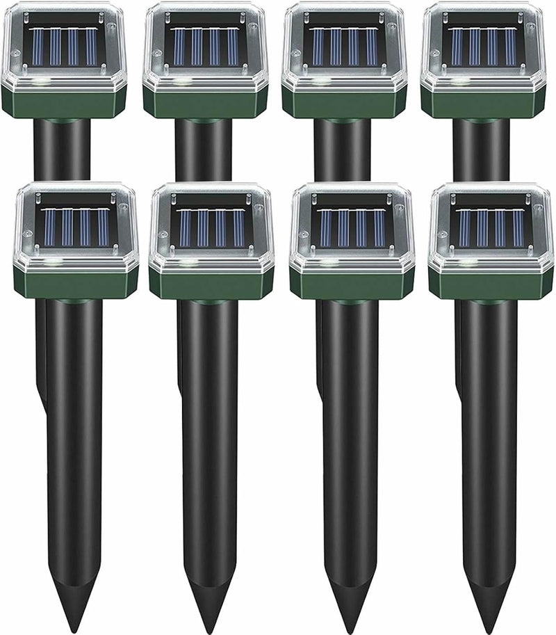 Mole Repellent Solar Powered, 8 Pack Waterproof Ultrasonic Gopher Vole Repellent Outdoor, Rat, Squirrel, Skunk, Repellent for Lawn Garden Yard