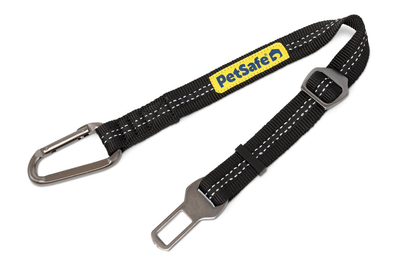 PetSafe Safety Seatbelt Tether – Adjustable Dog Seat Belt for Car – Works with Any Harness – Carabiner Clip, Black – 1 Seat Belt Tether - PawsPlanet Australia