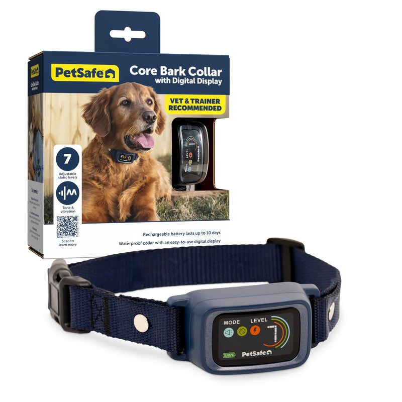 PetSafe Core Digital Dog Bark Collar – Waterproof Anti-Bark Training Device – Tone, Vibration and Static Correction – Illuminated Digital Display – for Small Medium or Large Dogs 8 lb. and Up - PawsPlanet Australia
