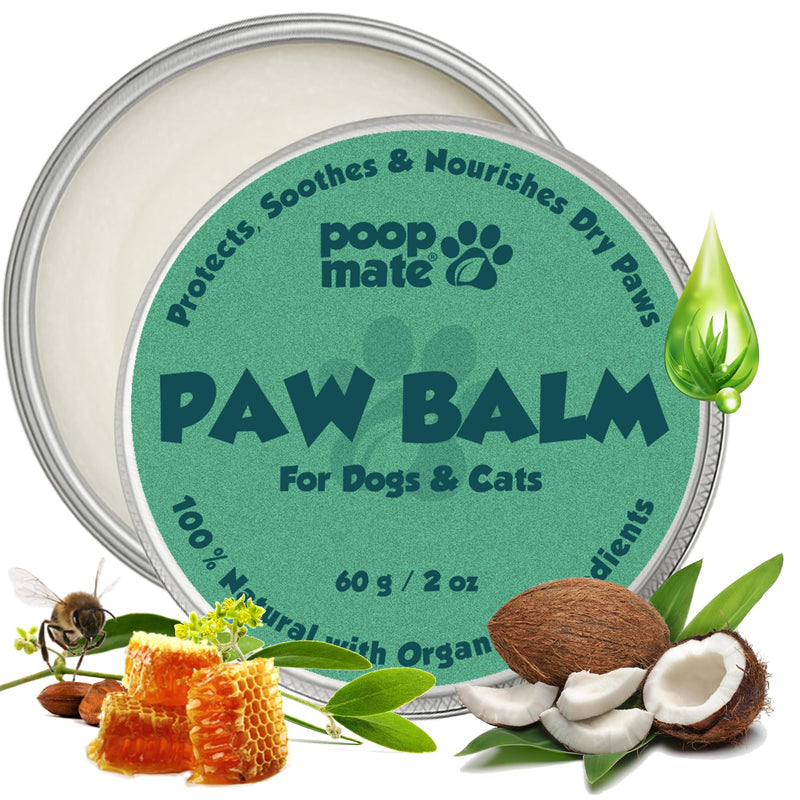 Dog Paw Balm & Nose Balm – Natural, Lick-Safe Paw Care for Dogs – Moisturizing Snout Cream with Coconut Oil, Shea Butter & Vitamin E – Protects Cracked Pads & Dry Noses – 2 oz - PawsPlanet Australia