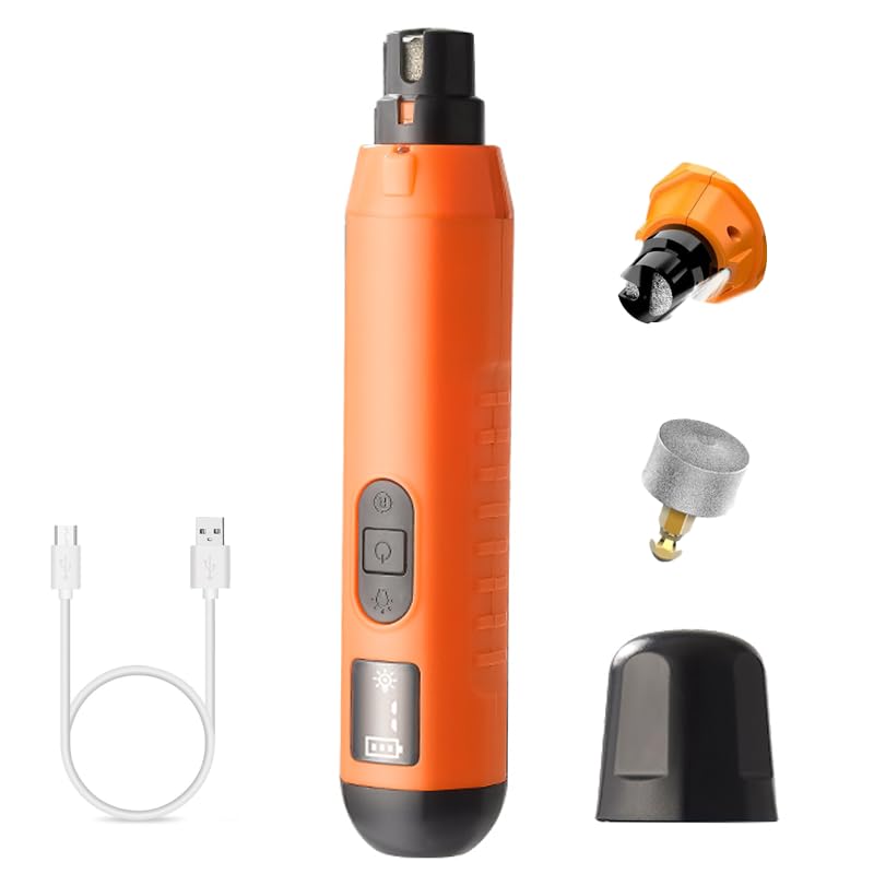 Dog Nail Grinder 5-Speed Upgrade - Professional Rechargeable pet Nail Trimmer with 2 LED Lights Ultra Quiet and Low Vibration Providing Painless Beauty for Large Medium and Small Dogs and Cats - PawsPlanet Australia