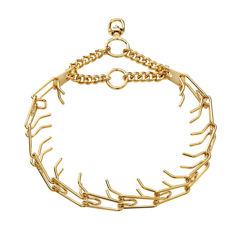 Stainless Steel Prong Pinch Collar for Dogs, Adjustable Training Collar with Quick Release Buckle for Small Medium Large Dogs (Gold, 22") Gold 22" - PawsPlanet Australia