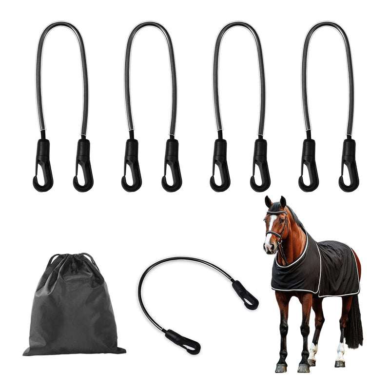 5 Pack Horse Blanket Straps Adjustable Elastic Tail Strap, Stretch Horse Rug Tail Strap with Double Ended Clips - PawsPlanet Australia