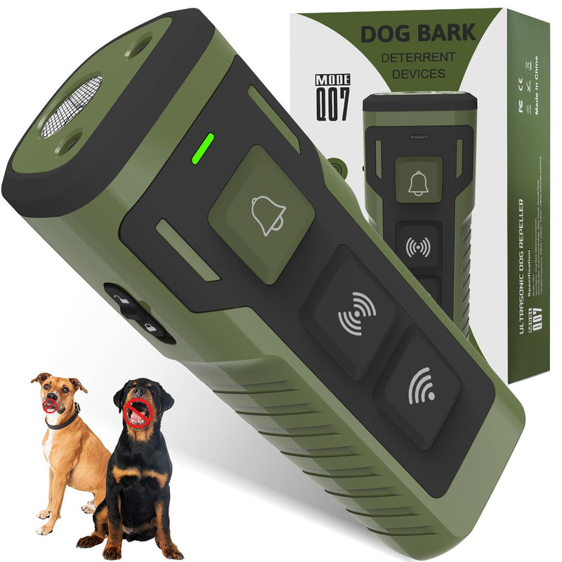 Dog Bark Deterrent Device Ultrasonic Anti-Barking Devices Up to 50FT Long Range & Rechargeable Dog Training Device Safe & Effective Portable Barking Control Devices for Dogs Army green
