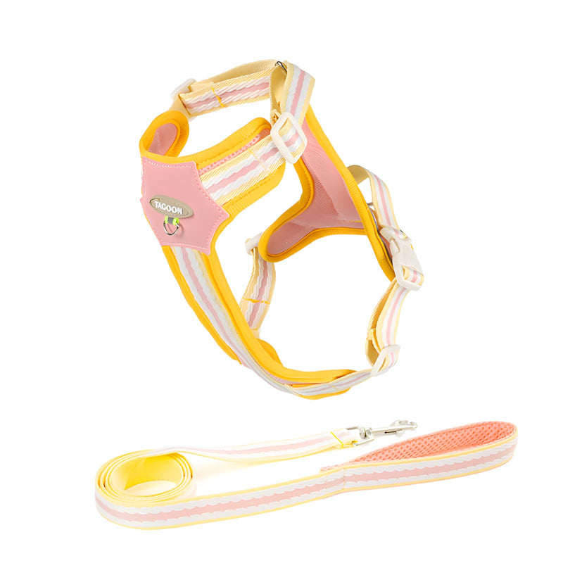 Dog Harness with Reflective Strips & Breathable Mesh - No-Pull Vest for Small Dogs, Step-in Design Includes Leash L?11-16LBS? Pink - PawsPlanet Australia