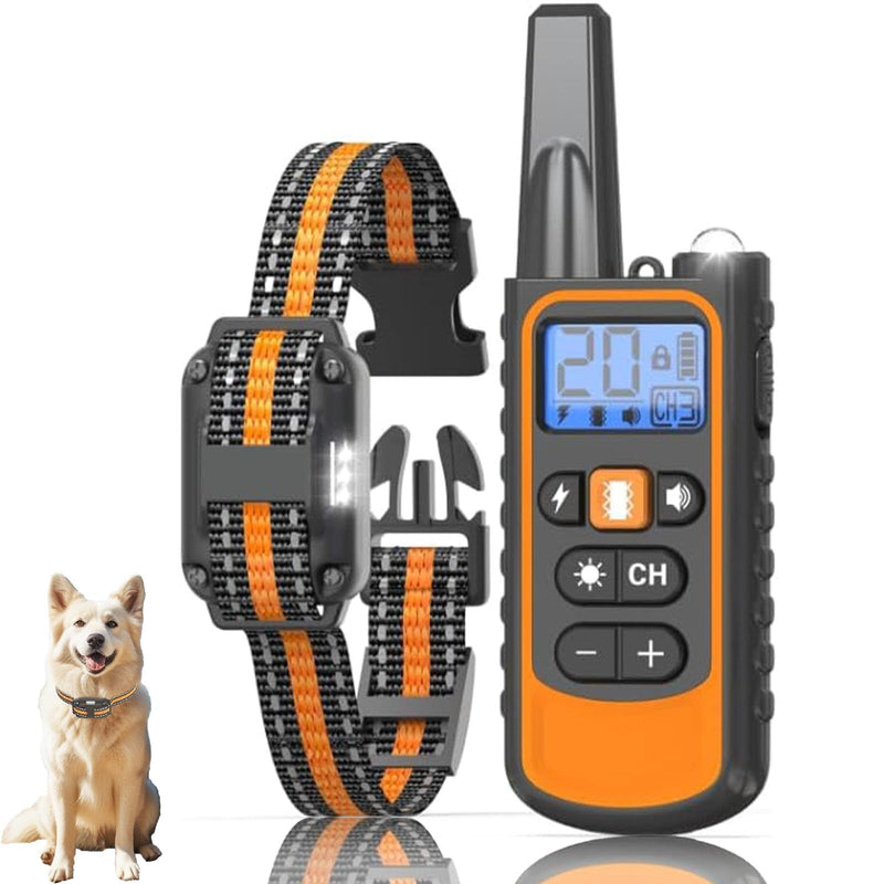Dog Shock Collar with Remote,Dog Training Electric Collar 4200FT,IP67 Waterproof LED Light Electric Collar with Beep,Safe Shock,Vibration Modes for 8-120lbs Small Medium Large Dogs