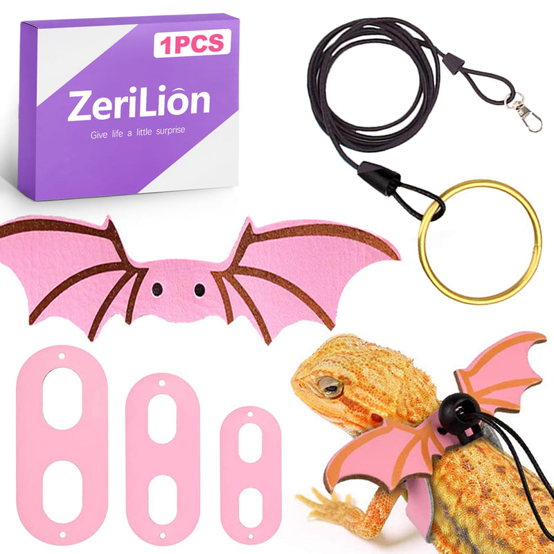 3 Sizes Adjustable Soft Leather & Nylon Bearded Dragon Harness and Leash Set Reptile Lizard Leashes for Outdoor Walking-Pink - PawsPlanet Australia