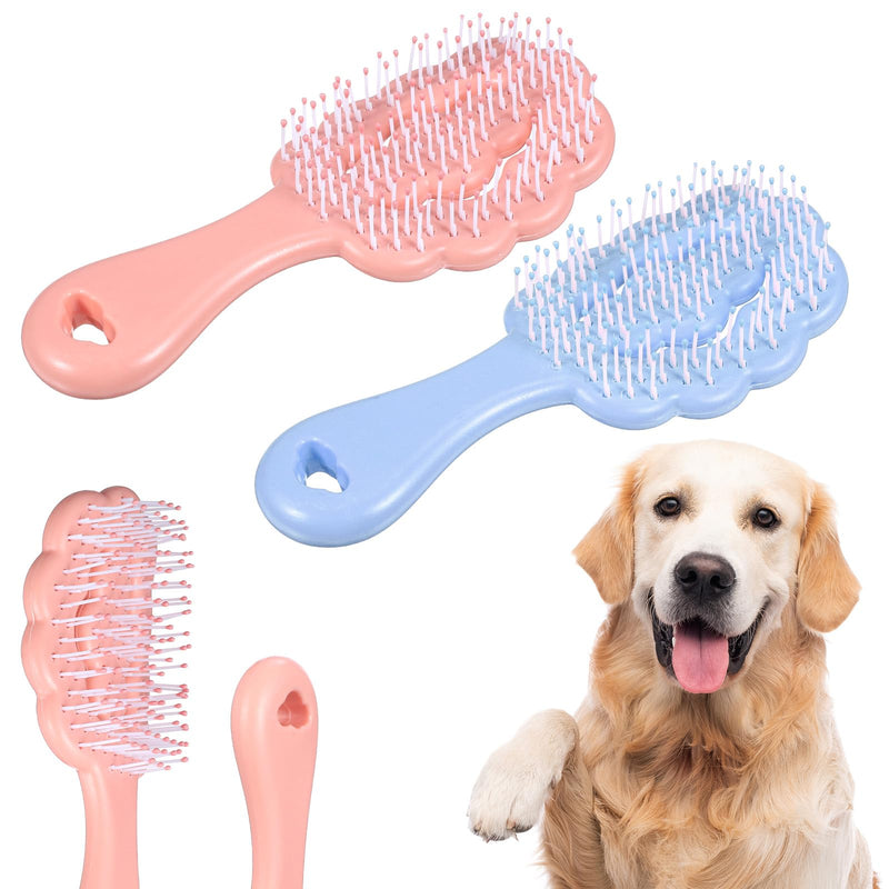 Cloud Shape Small Dog Grooming Brushh, 2Pcs Soft Pet Brush Puppy Brushs for Small Dogs, Short Hair Dog Brushs for Maltese and Breeds (Blue & Pink) - PawsPlanet Australia